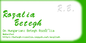 rozalia betegh business card